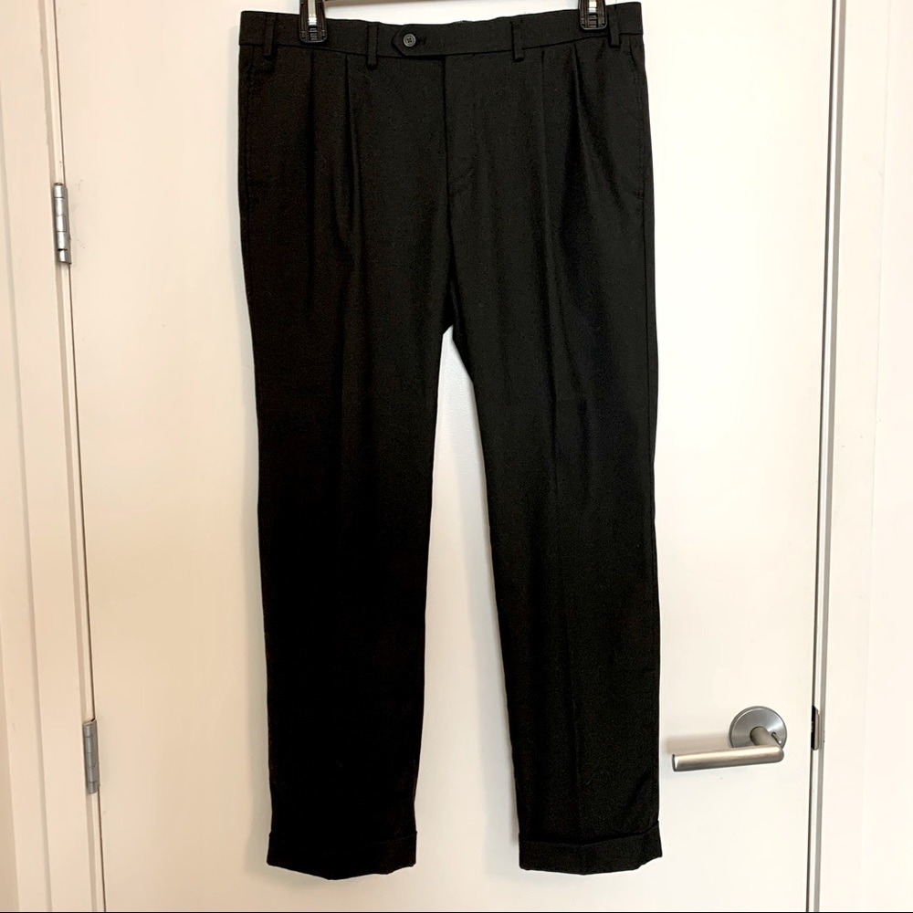 Men's Ralph Lauren Classic-Fit UltraFlex Stretch Pleated Pants 36x30 Black